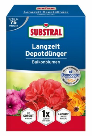 SUBSTRAL Osmocote Hosszú hatástartamú virágtrágya balkonnövényekhez 750 g