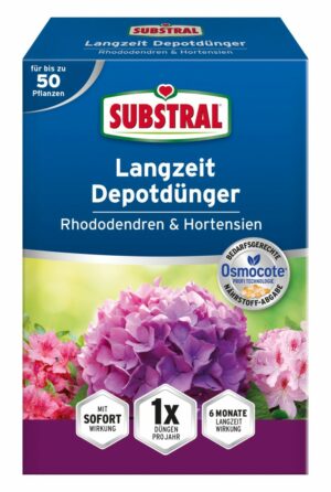 SUBSTRAL Osmocote Hosszú hatástartamú trágya rhododendron, hortenzia és erikafélék számára 750 g