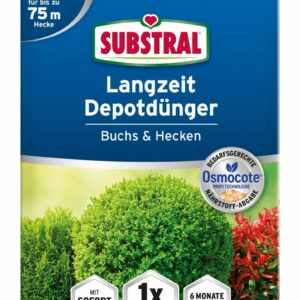 SUBSTRAL Osmocote Hosszú hatástartamú trágya buxus/tuják/fenyőfélék és sövénynövények számára 1,5 kg