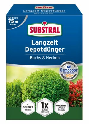 SUBSTRAL Osmocote Hosszú hatástartamú trágya buxus/tuják/fenyőfélék és sövénynövények számára 1,5 kg