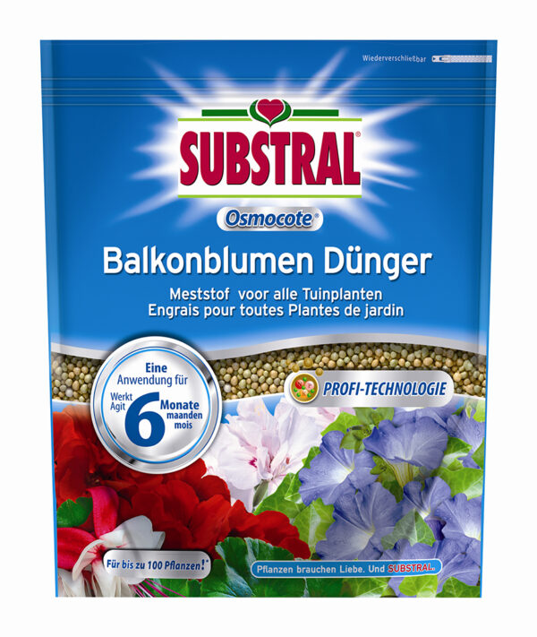 SUBSTRAL® Osmocote® hosszú hatástartamú virágtrágya balkonnövényekhez - 750 g