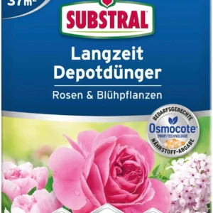 SUBSTRAL Osmocote Hosszú hatástartamú trágya rózsákhoz és virágzó növényekhez 1,5 kg