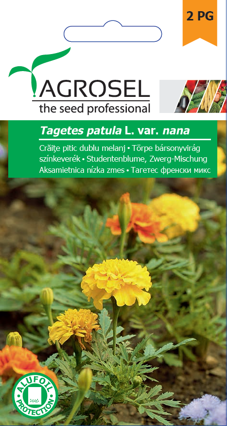 Törpe bársonyvirág színkeverék, Tagetes patula L. var. nana - 1,g