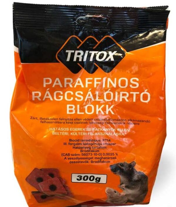 Tritox Paraffinos rágcsálóirtó blokk  - 300 g