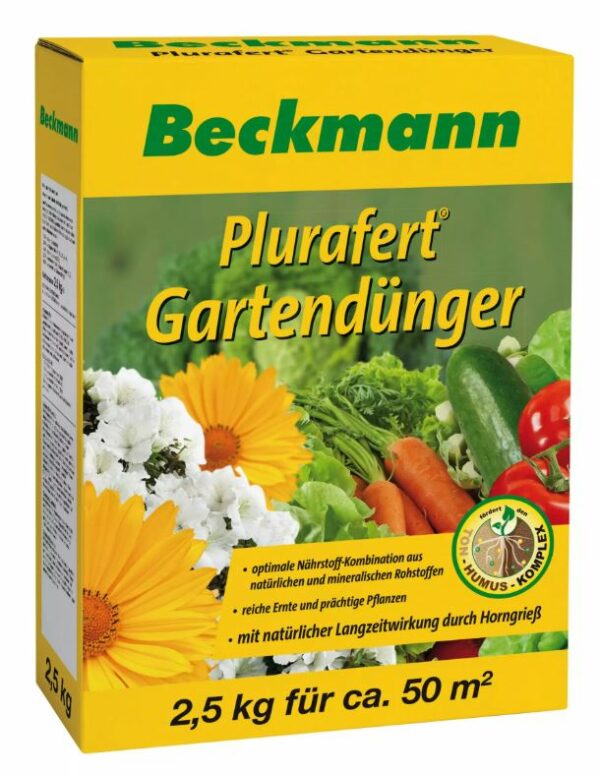 Beckmann Plurafert univerzális szerves-ásványi növénytáp kerti növényekhez 2,5 kg
